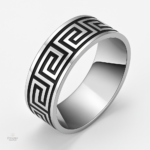 Bague d'Ancrage Bouddhiste en métal argenté