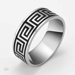 Bague d'Ancrage Bouddhiste en métal argenté