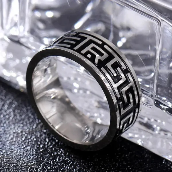 Bague artisanale à thème bouddhiste et ancrage