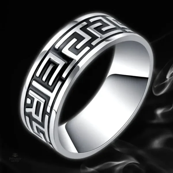 Bague Bouddhiste avec symbole d'ancrage traditionnel