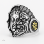 Bague Bouddha Démon en métal élégant et symbolique