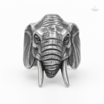 Bague éléphant en design bouddhiste, symbole de sagesse
