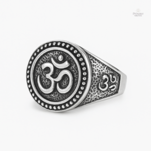 Bague en Argent Homme Bouddhiste Motif Om