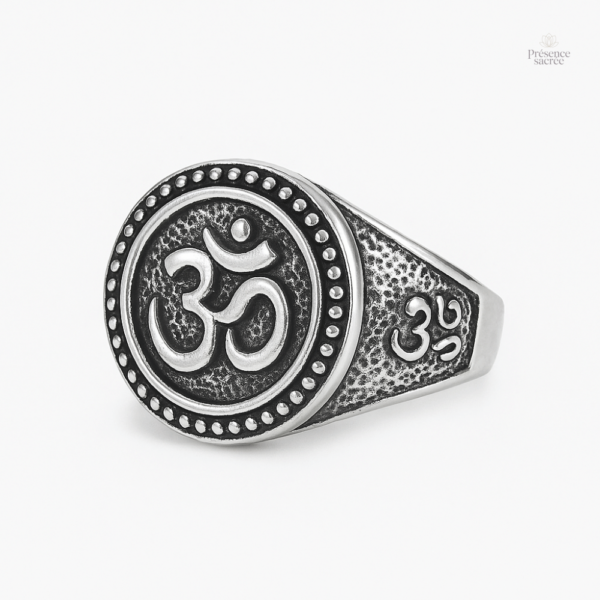 Bague en Argent Homme Bouddhiste Motif Om
