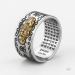 Bague Feng Shui Pixiu Mantra en argent