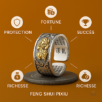 Bague bouddhiste avec symbole Pixiu protecteur