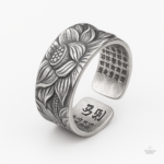Bague Lotus pour homme, design bouddhiste élégant