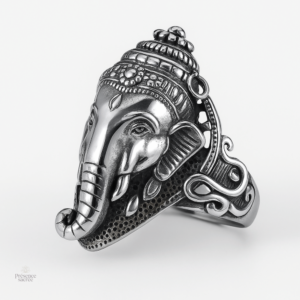 Bague spirituelle représentant Ganesh, un symbole de prospérité