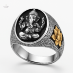 Bague bouddhiste Ganesh, artisanat en argent raffiné