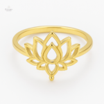Bague Lotus Bouddhiste en métal élégant