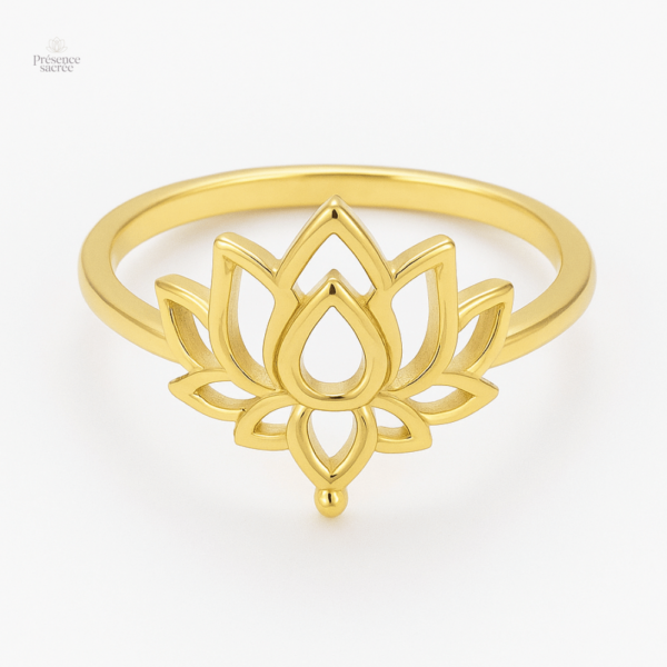 bague-lotus-1 Bague Lotus Bouddhiste en métal élégant