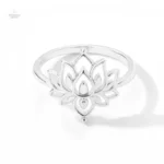 Bague Bouddhiste Lotus, design minimaliste apaisant