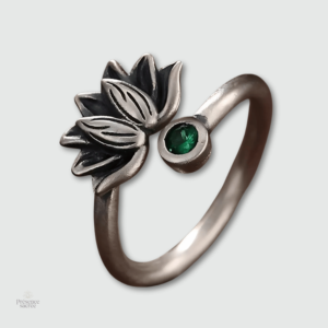 Bague Lotus Femme en argent, style bouddhiste élégant