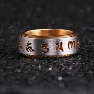 Bague Mantra, symbole de spiritualité et paix intérieure
