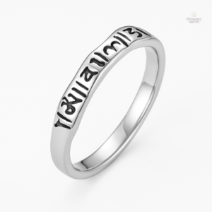 Bague Mantra en argent, bijou bouddhiste esprit zen
