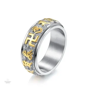 Bijou bouddhiste en argent élégant