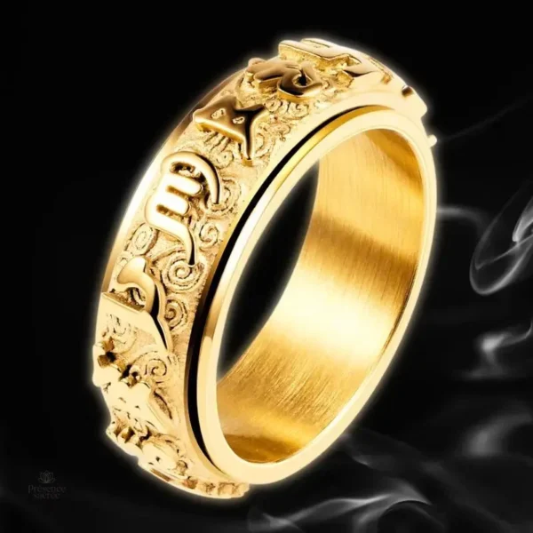 Bague en or inspirée des enseignements bouddhistes