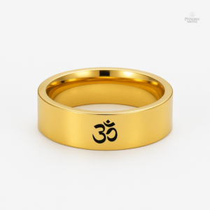 Bague Om Bouddhiste en argent, symbole de paix et spiritualité