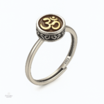 Bague Om Tournante en métal, inspirée par la culture bouddhiste