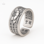 Bague Sutra du Lotus en design bouddhiste