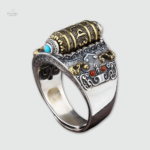 Bague Tibétaine artisanale en métal pour spiritualité