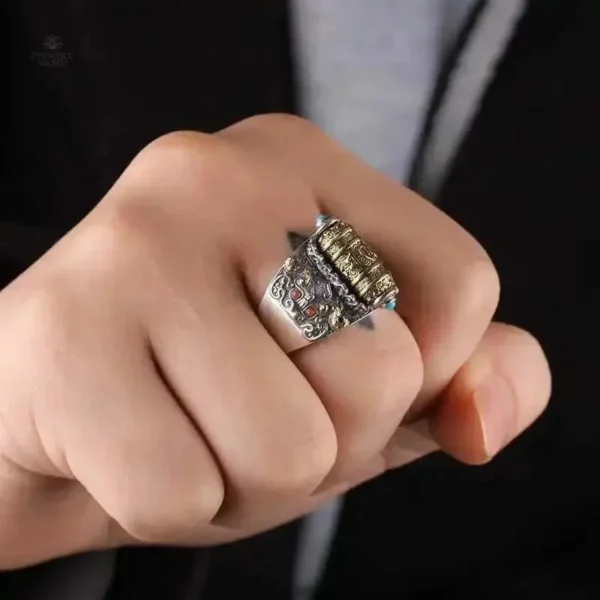 Bague Bouddhiste Tibétaine, symbole de paix intérieure