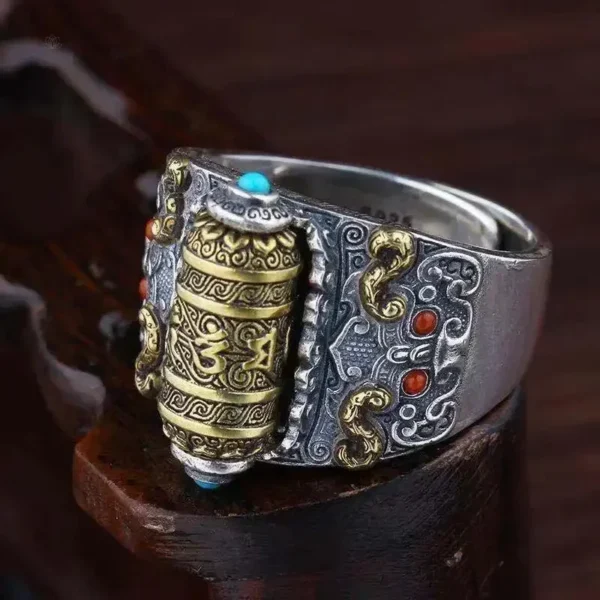 Bague spirituelle Tibétaine, accessoire de méditation zen