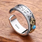Bague artisanale tibétaine, élégance et sérénité en argent