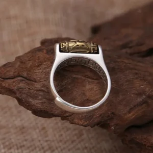 Bague Bouddhiste Tournante avec design élégant