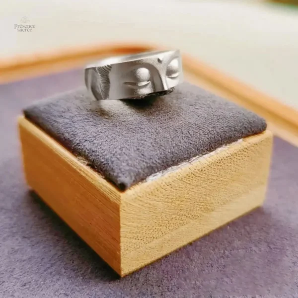 Bague en métal, motif œil protecteur bouddhiste