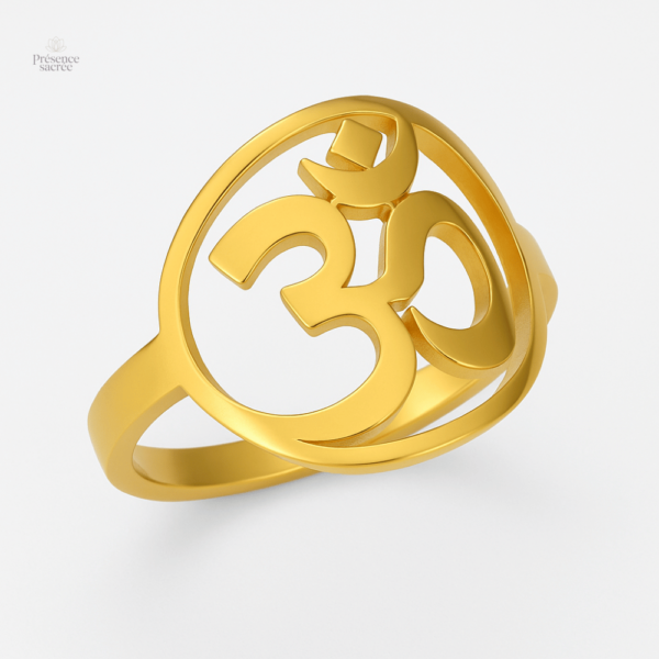 Bague Yoga Om en métal, symbole de sérénité et d'harmonie