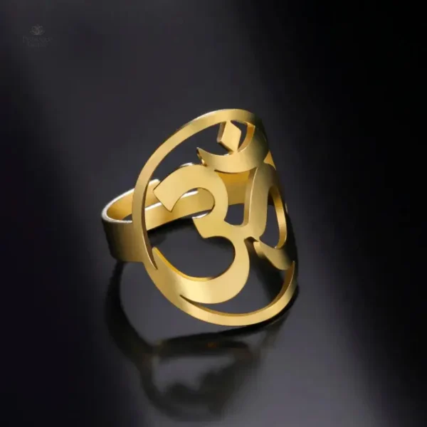 Bague avec motif de méditation, accessoire pour le bien-être