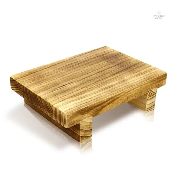 Banc méditation en bois, idéal pour la pratique zen
