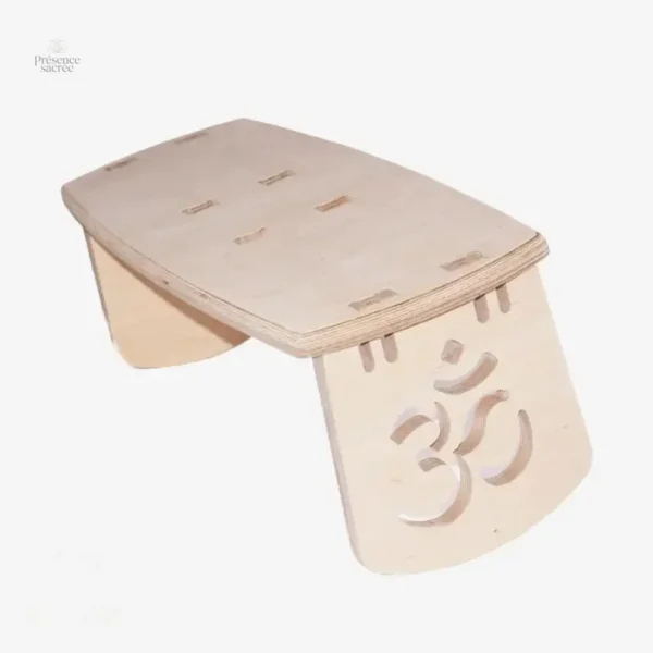 Banc de méditation en bois, soutien durant la pratique