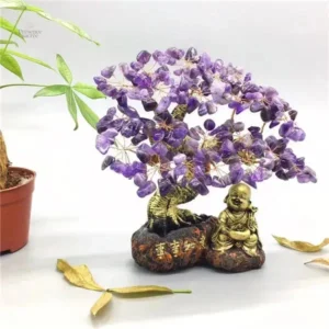 Bonsaï artificiel avec motif Bouddha zen