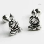 Boucle d'oreille Bouddha en métal doré
