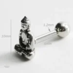 Boucles d'oreille Bouddha en design contemporain et minimaliste