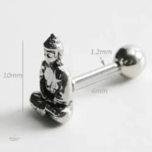 Boucles d'oreille Bouddha en design contemporain et minimaliste
