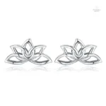 Boucles d'oreilles fleur de lotus en argent