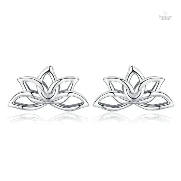 Boucles d'oreilles fleur de lotus en argent