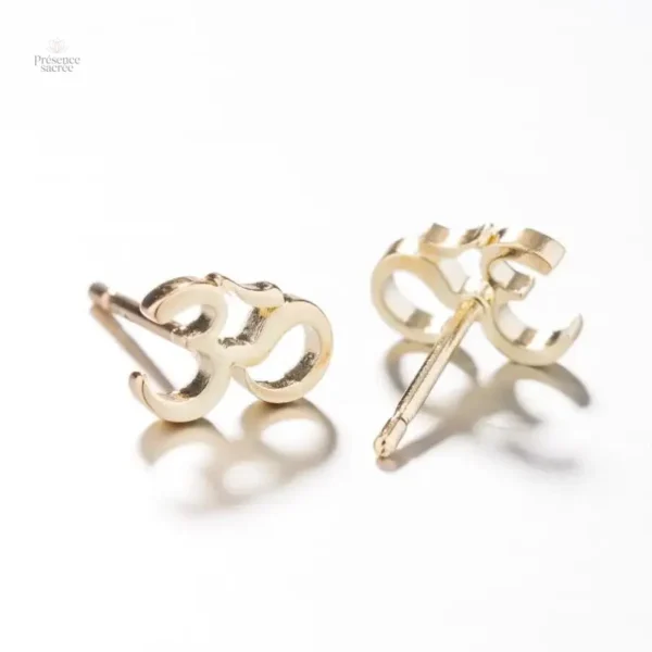 Boucles d'oreilles en forme d'Om, style intemporel