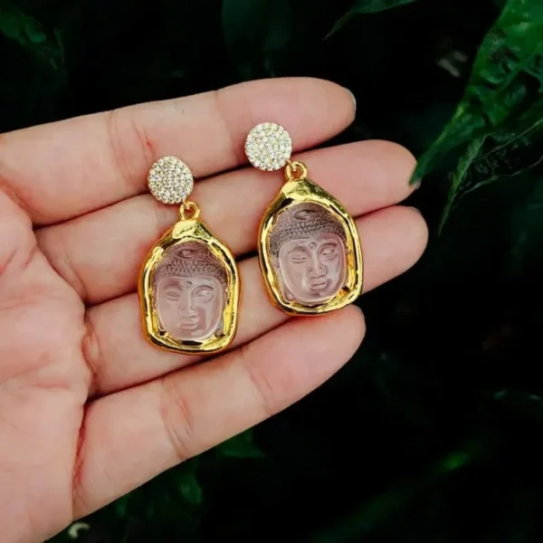 Boucles d'oreilles en or avec motif Bouddha