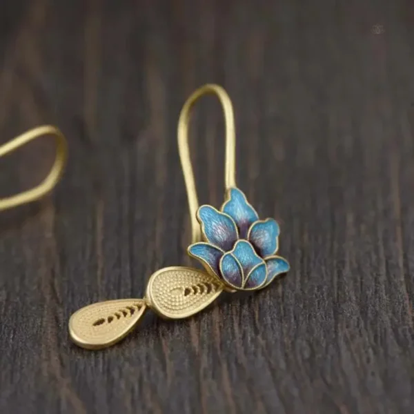 Fleurs de lotus en bleu, accessoires mode