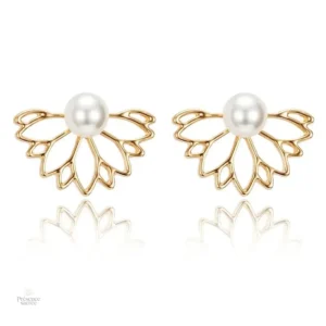 Boucles d'oreilles lotus avec perles délicates