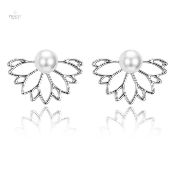 Boucles d'oreilles en forme de fleur de lotus élégantes