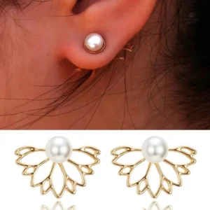 Boucles d'oreilles lotus ornées de perles raffinées