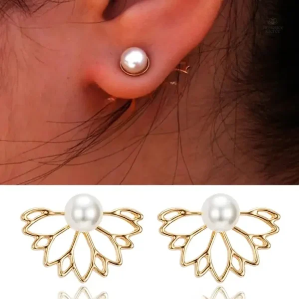 Boucles d'oreilles lotus ornées de perles raffinées