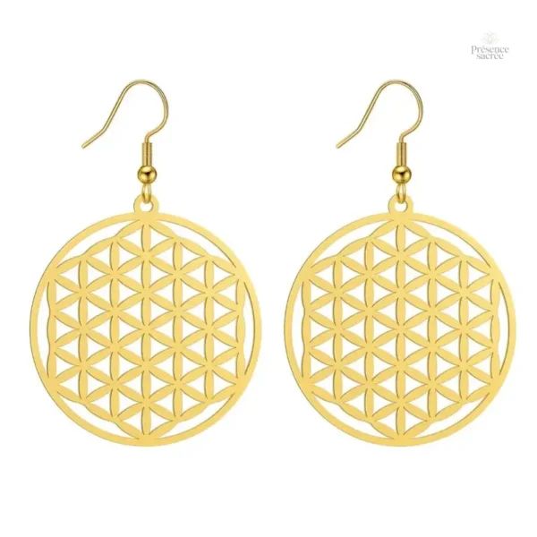 Boucles d'oreilles Fleur de Vie élégantes et raffinées