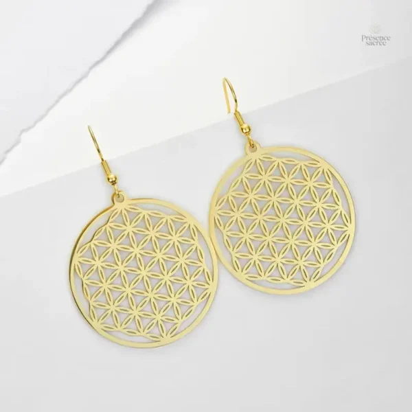 Boucles d'oreilles inspirées de la Fleur de Vie