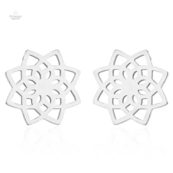 Boucles d'oreilles Fleur de vie simple en design épuré